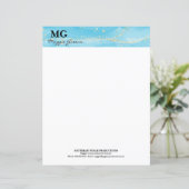 Turquoise Dreams Custom Stationery Paper (スタンド正面)