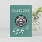 Turquoise Egypt Passport Wedding Invitation 招待状 (スタンド正面)