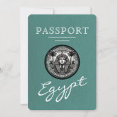 Turquoise Egypt Passport Wedding Invitation 招待状 (正面)