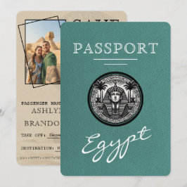 Turquoise Egypt Passport Wedding Save the Date セーブザデート