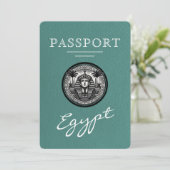 Turquoise Egypt Passport Wedding Save the Date セーブザデート (スタンド正面)