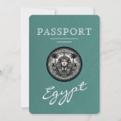 Turquoise Egypt Passport Wedding Save the Date セーブザデート (正面)
