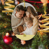 Turquoise Family Photo Minimalist Keepsake セラミックオーナメント