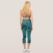 Turquoise Floral Leggings カプリレギンス (裏面)