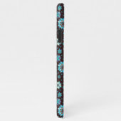 Turquoise Floral Pattern – Boho Aesthetic  iPhoneケース (右側)