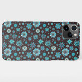 Turquoise Floral Pattern – Boho Aesthetic  iPhoneケース (裏面横)