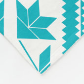 Turquoise Floral Quilt Fleece Blanket フリースブランケット (角)
