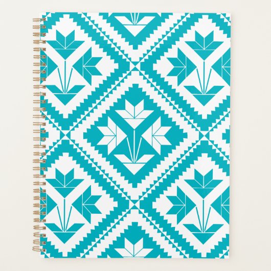 Turquoise Floral Quilt Planner プランナー手帳 (正面)