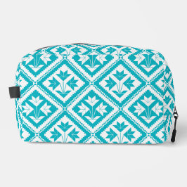 Turquoise Floral Quilt Toiletry Bag ドップキット