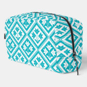 Turquoise Floral Quilt Toiletry Bag ドップキット (右コーナー)