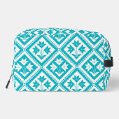Turquoise Floral Quilt Toiletry Bag ドップキット (裏面)