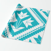 Turquoise Floral Quilt Wrapping Paper ラッピングペーパー (アンロールド)