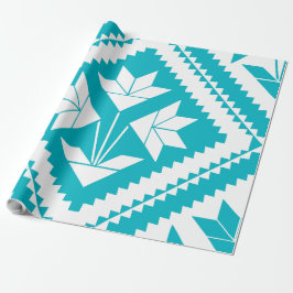 Turquoise Floral Quilt Wrapping Paper ラッピングペーパー