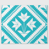 Turquoise Floral Quilt Wrapping Paper ラッピングペーパー (フラット)