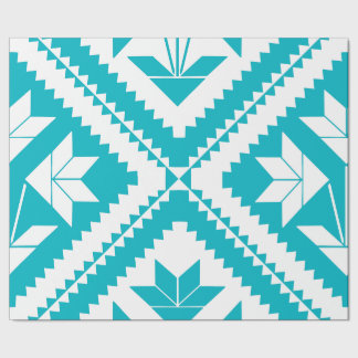 Turquoise Floral Quilt Wrapping Paper ラッピングペーパー