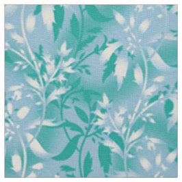 Turquoise Floral Wallpaper. Red Stem Textile ファブリック