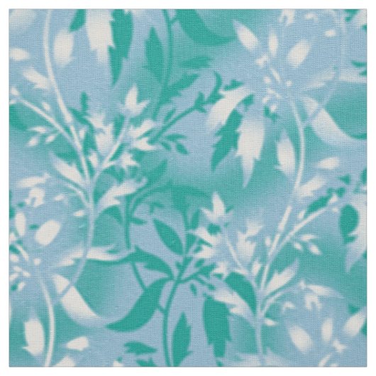 Turquoise Floral Wallpaper. Red Stem Textile ファブリック (見本)