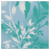 Turquoise Floral Wallpaper. Red Stem Textile ファブリック (クローズアップ)