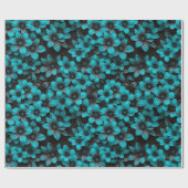 Turquoise Flowers Wrapping Paper ラッピングペーパー (フラット)
