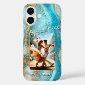 Turquoise Geode Wedding Dance Photo Phone Case Case-Mate iPhoneケース (裏面)
