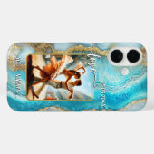 Turquoise Geode Wedding Dance Photo Phone Case Case-Mate iPhoneケース (裏面 (横))