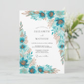 Turquoise Gilded Bohemian Wedding 招待状 (スタンド正面)