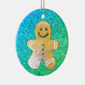 Turquoise Gingerbread Boy Ornament セラミックオーナメント (右)
