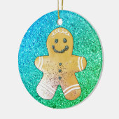 Turquoise Gingerbread Boy Ornament セラミックオーナメント (左)