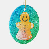 Turquoise Gingerbread Girl Ornament セラミックオーナメント (右)