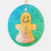 Turquoise Gingerbread Girl Ornament セラミックオーナメント (左)
