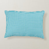 Turquoise gingham pillow displayed on a neutral  アクセントクッション (裏面)