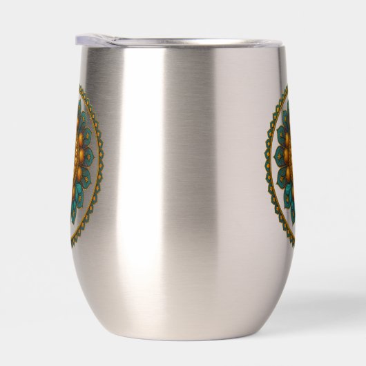 Turquoise Gold Lotus Mandala -Boho Fantasy Graphic (右面)