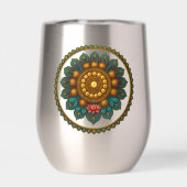 Turquoise Gold Lotus Mandala -Boho Fantasy Graphic (背面)