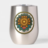 Turquoise Gold Lotus Mandala -Boho Fantasy Graphic (正面)