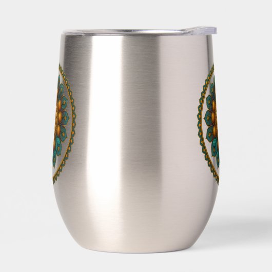 Turquoise Gold Lotus Mandala -Boho Fantasy Graphic (左面)