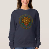 Turquoise Gold Lotus Mandala -Boho Fantasy Graphic スウェットシャツ (正面)