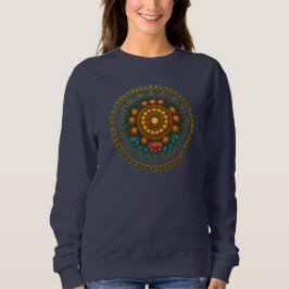Turquoise Gold Lotus Mandala -Boho Fantasy Graphic スウェットシャツ