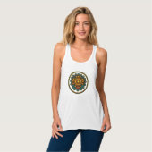 Turquoise Gold Lotus Mandala -Boho Fantasy Graphic タンクトップ (正面フル)
