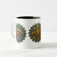 Turquoise Gold Lotus Mandala - Fantasy Graphic Art