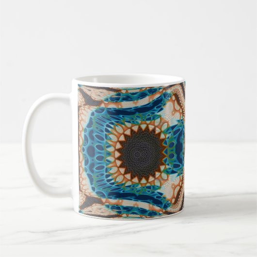 Turquoise Gold Sun Southwestern Art コーヒーマグカップ (左)
