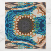 Turquoise Gold Sun Southwestern Art ワインラベル (シングルラベル)