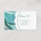 Turquoise Green Business Card 名刺 (裏面)