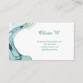 Turquoise Green Business Card 名刺 (裏面)