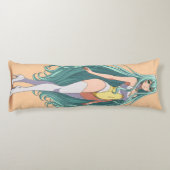 Turquoise Hair Anime Girl ボディピロー (裏面)