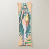 Turquoise Hair Anime Girl ボディピロー (正面縦)