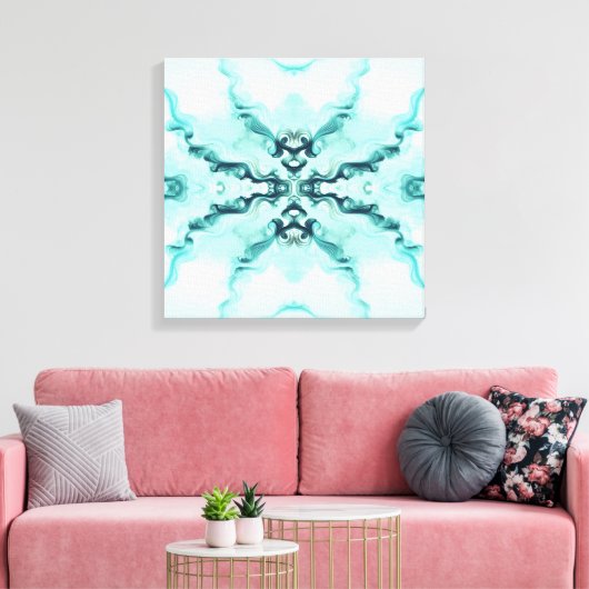 Turquoise Harmony – Artistic Duvet Cover キャンバスプリント (インサイチュ (リビング))