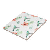Turquoise Hummingbird Hibiscus Pattern タイル (側面)