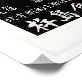 Turquoise Japanese Matchbox Labels Grid Print ポスター (角)