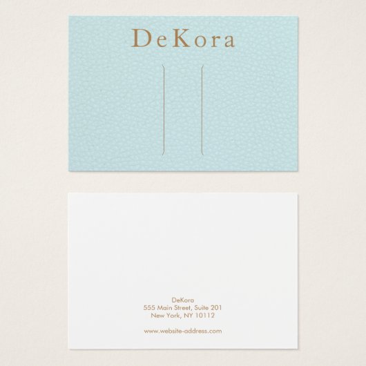 Turquoise Leather Hair Clip Display Holder (正面&裏面)