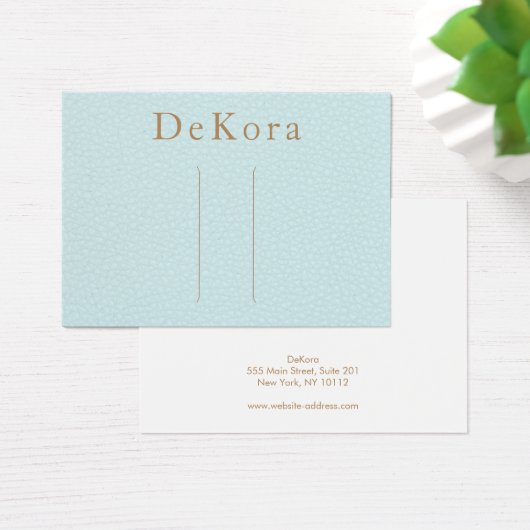 Turquoise Leather Hair Clip Display Holder (デスク)